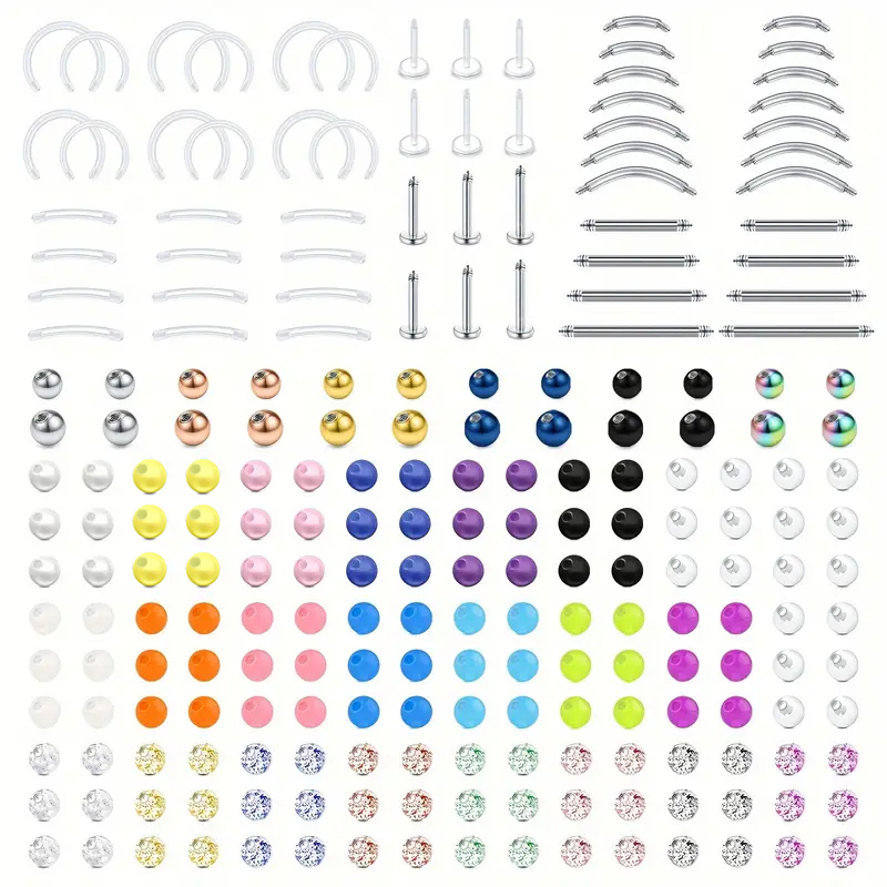 226pcs 16G Stainless Steel & A - Body Jewelry Replacement Ball recension och pris