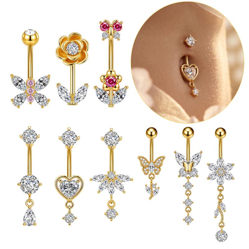 1Pcs Zircon Decor Belly Button - Body Jewelry Belly Button Rings recension och pris