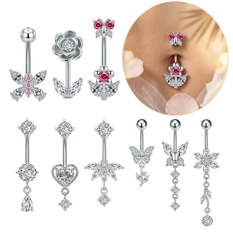 1Pcs Zircon Decor Belly Button - Body Jewelry Belly Button Rings recension och pris