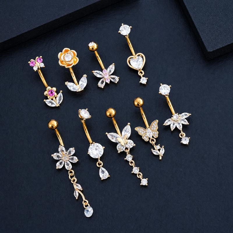 1Pcs Zircon Decor Belly Button - Body Jewelry Belly Button Rings recension och pris