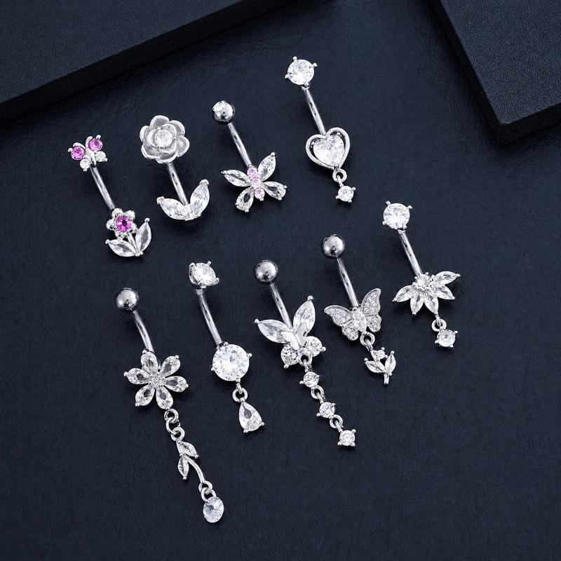 1Pcs Zircon Decor Belly Button - Body Jewelry Belly Button Rings recension och pris