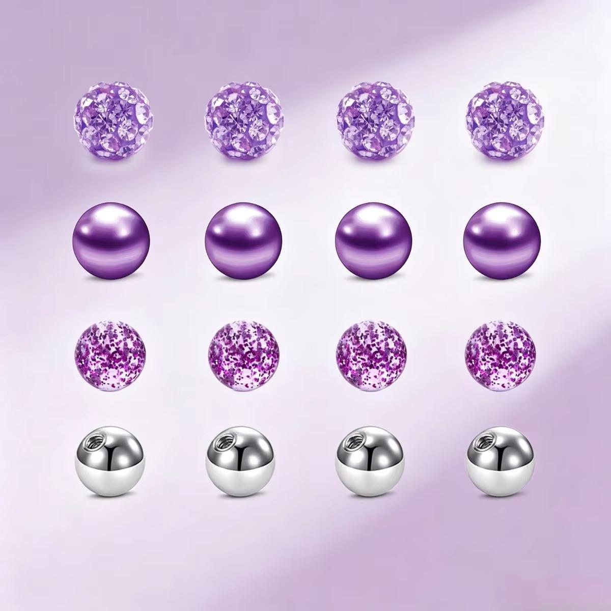 16pcs Mixed Colors Replacement - Body Jewelry Replacement Ball recension och pris