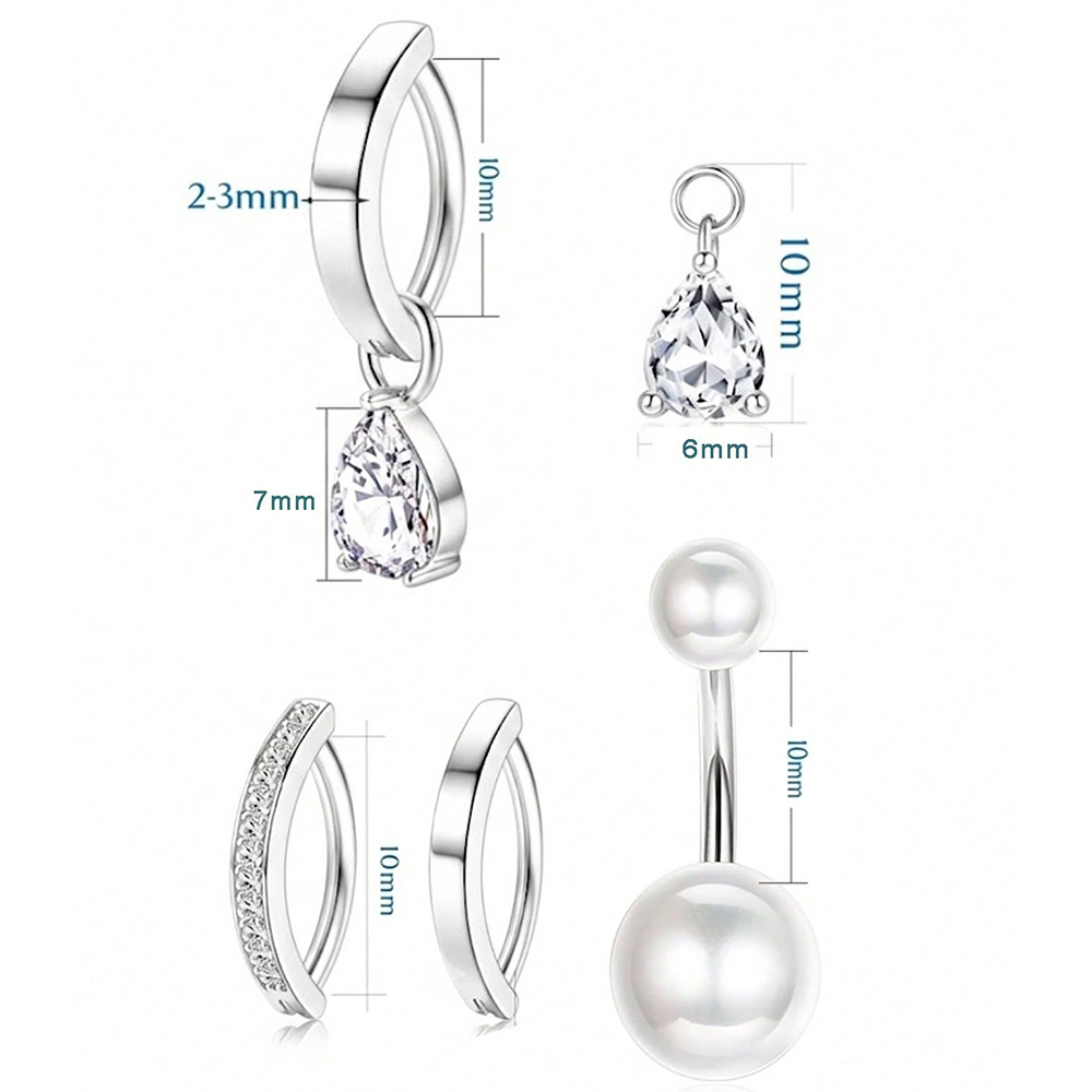 5Pcs G23 Titanium Belly Button - Body Jewelry Hypoallergenic recension och pris