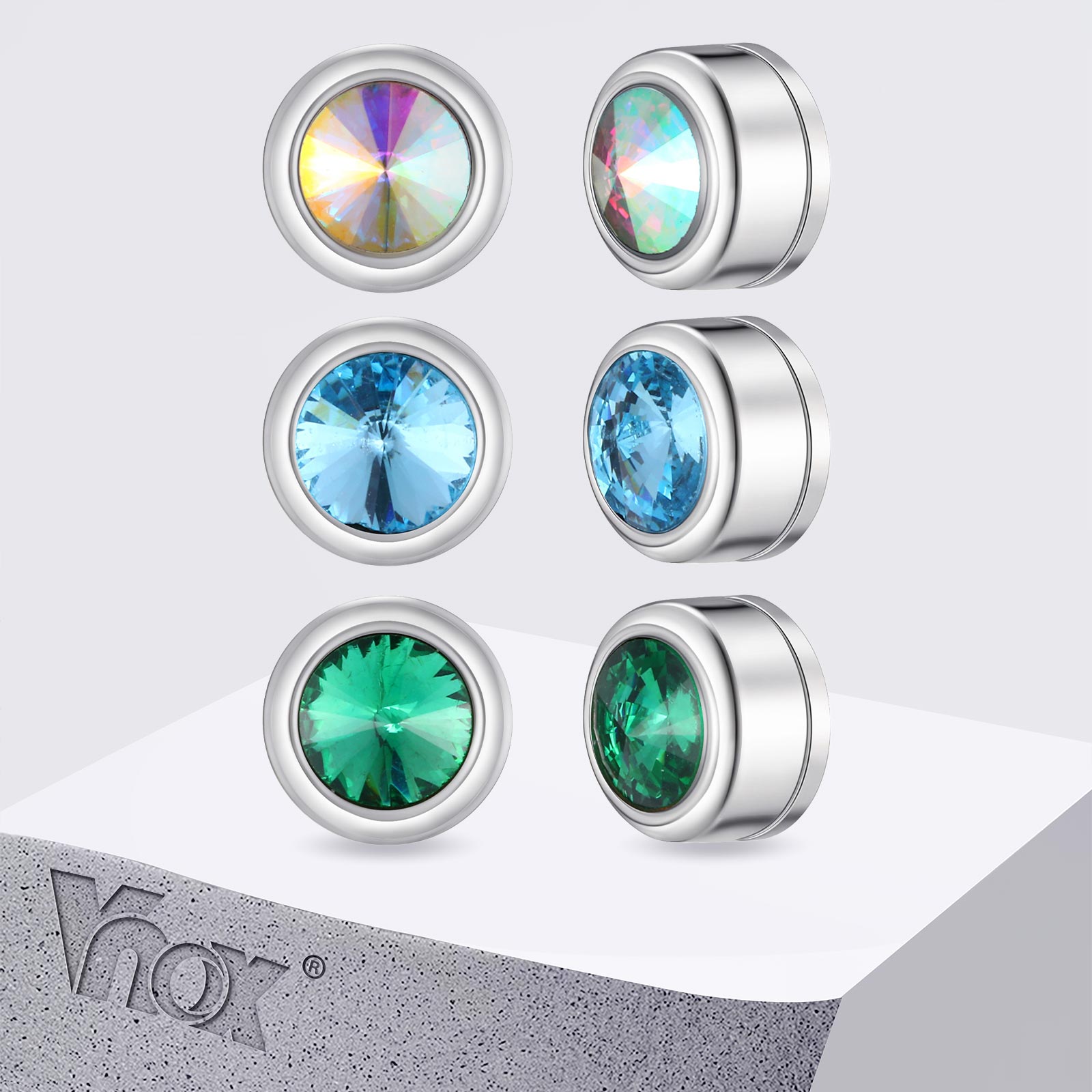 Vnox Magnetic Zircon Stud Earr - Body Jewelry Hypoallergenic recension och pris