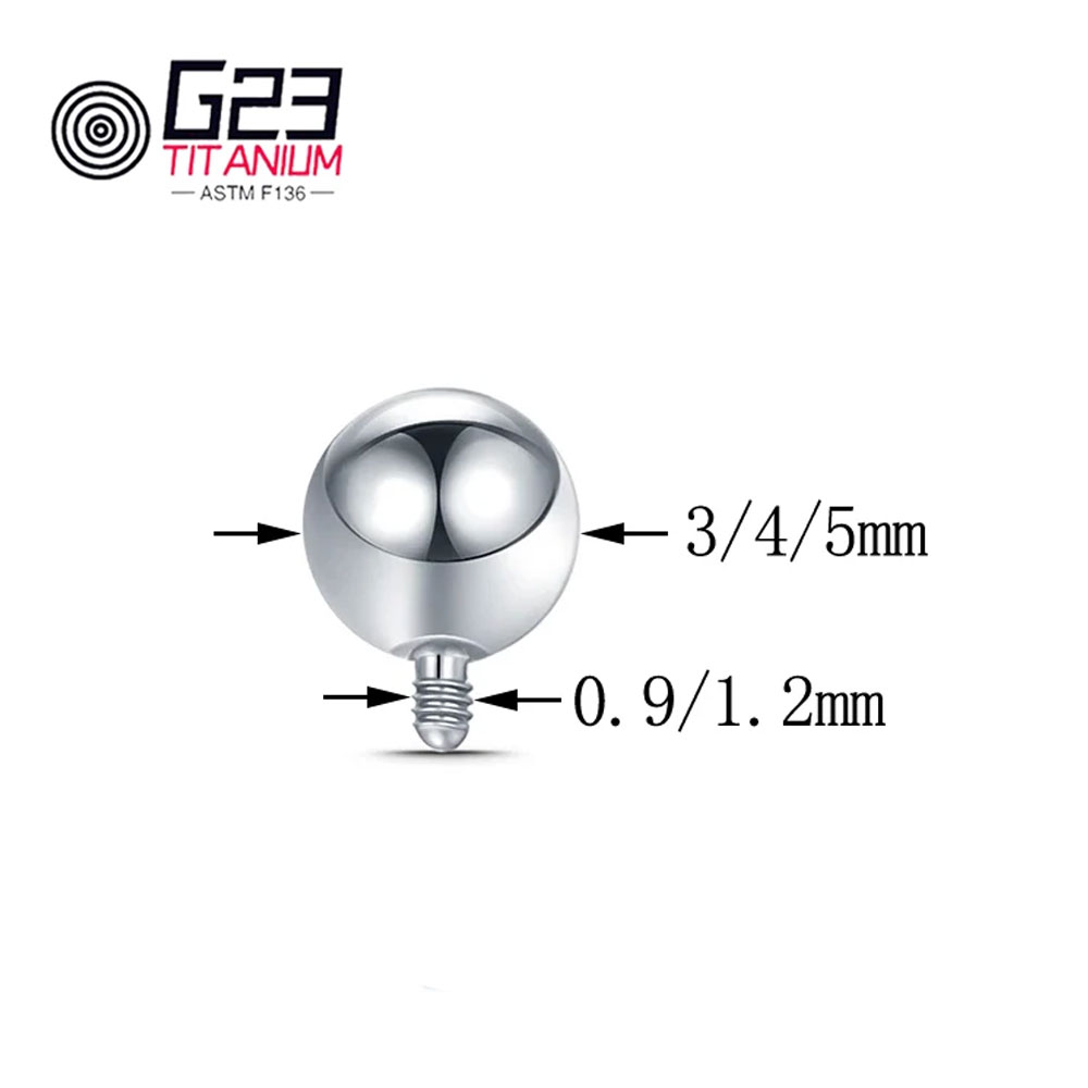 Wholesale 10/50pcs Titanium 14 - Body Jewelry Replacement Ball recension och pris