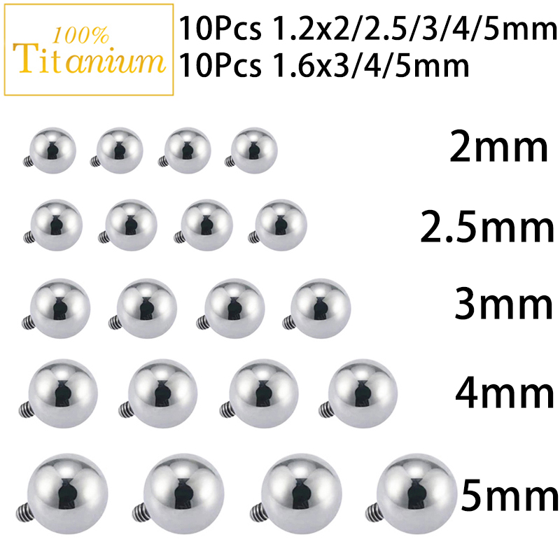 10Pc Implant Grade ASTM G23 Ti - Body Jewelry Replacement Ball recension och pris