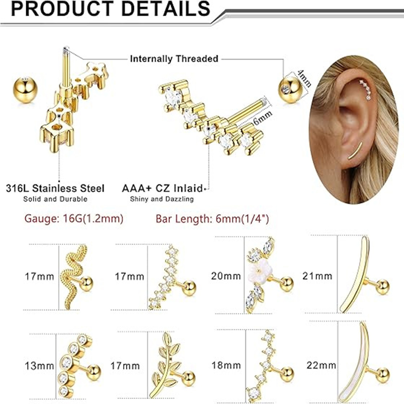 EVISPOL 16G Hypoallergenic Sta - Body Jewelry Hypoallergenic recension och pris