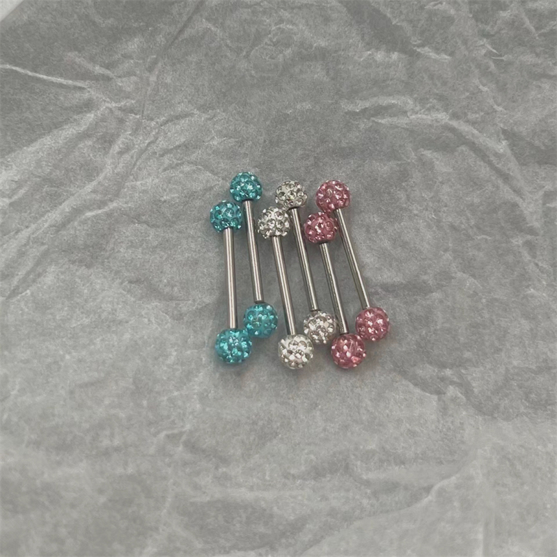 Titanium Steel Tongue Stud Spa - Body Jewelry Replacement Ball recension och pris