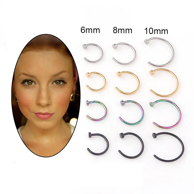 5pcs/lot 20G Nose Ring Hoop, 6 - Body Jewelry Hypoallergenic recension och pris