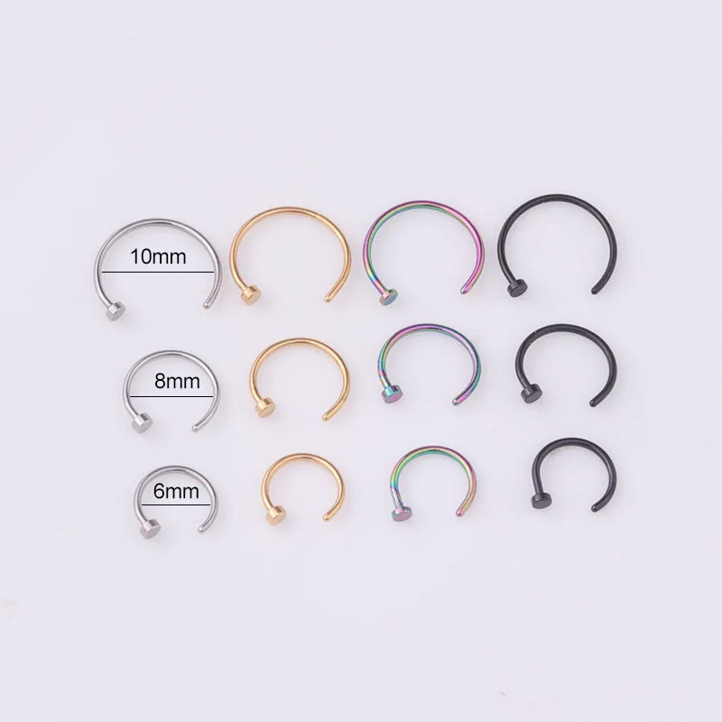 5pcs/lot 20G Nose Ring Hoop, 6 - Body Jewelry Hypoallergenic recension och pris