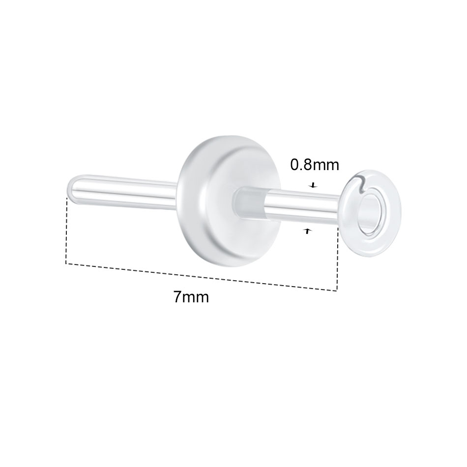 1/5PCS Glass Nose Stud Transpa - Body Jewelry Holder recension och pris