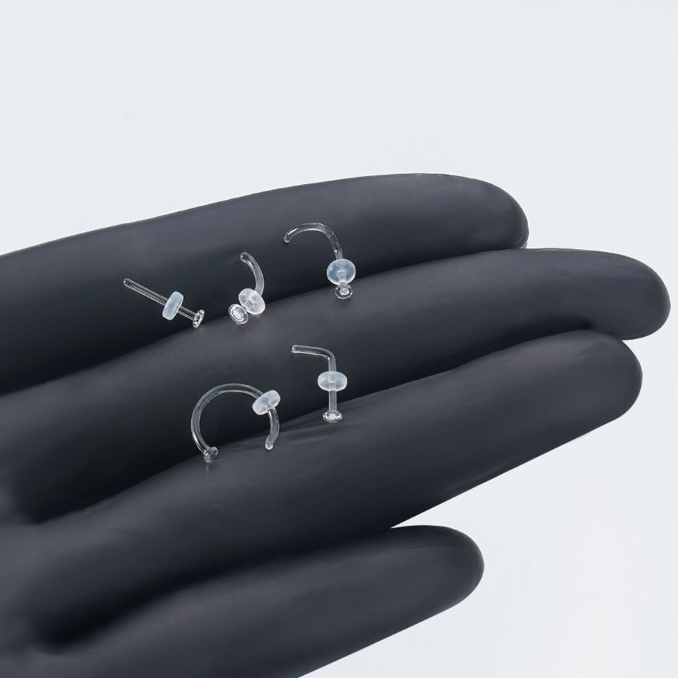 1/5PCS Glass Nose Stud Transpa - Body Jewelry Holder recension och pris