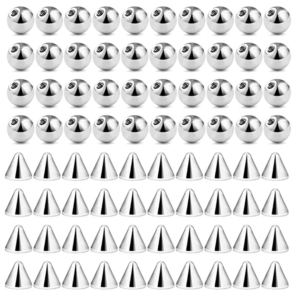 80Pcs 3-5MM 316L Surgical Stee - Body Jewelry Replacement Ball recension och pris