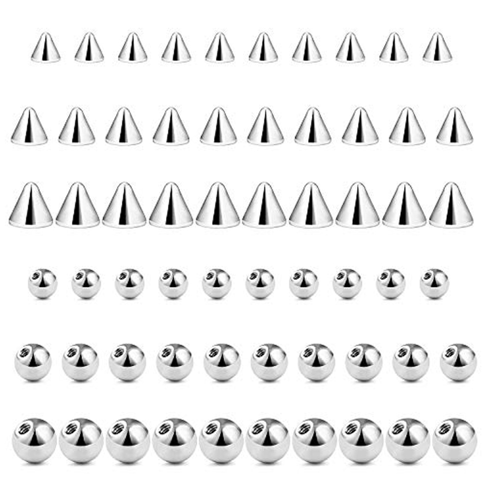 WKOUD 60PCS 14G 16G 3-5mm 316L - Body Jewelry Replacement Ball recension och pris