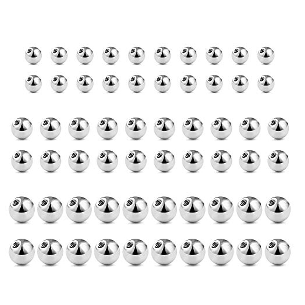 WKOUD 60PCS 14G 16G 3-5mm 316L - Body Jewelry Replacement Ball recension och pris