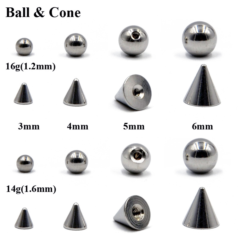 100pcs/lot Steel 14G 16G Nose  - Body Jewelry Replacement Ball recension och pris