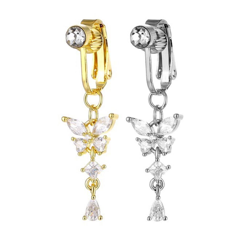 Butterfly Design Clip On Belly - Body Jewelry Belly Button Rings recension och pris