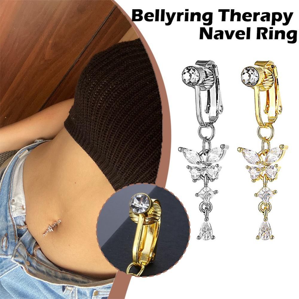 Butterfly Design Clip On Belly - Body Jewelry Belly Button Rings recension och pris