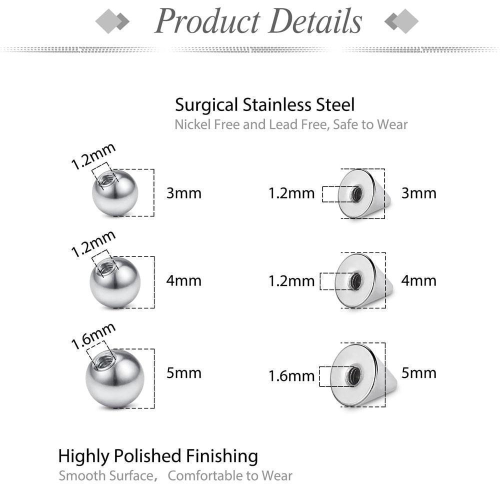 1-157Pcs Set Fake Eyebrow Ring - Body Jewelry Replacement Ball recension och pris