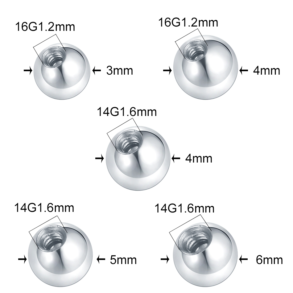 10Pcs Steel Piercing Balls CZ  - Body Jewelry Replacement Ball recension och pris
