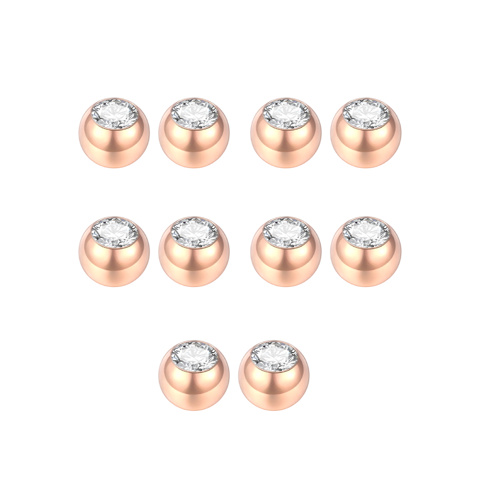 10Pcs Steel Piercing Balls CZ  - Body Jewelry Replacement Ball recension och pris