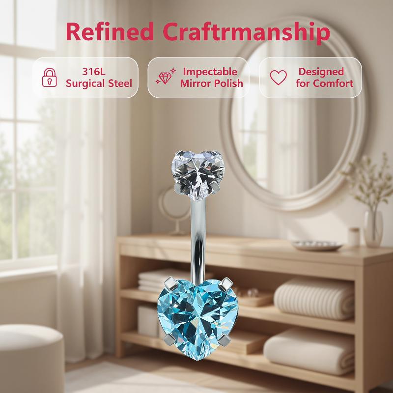 Shiny Heart Design Belly Butto - Body Jewelry Belly Button Rings recension och pris