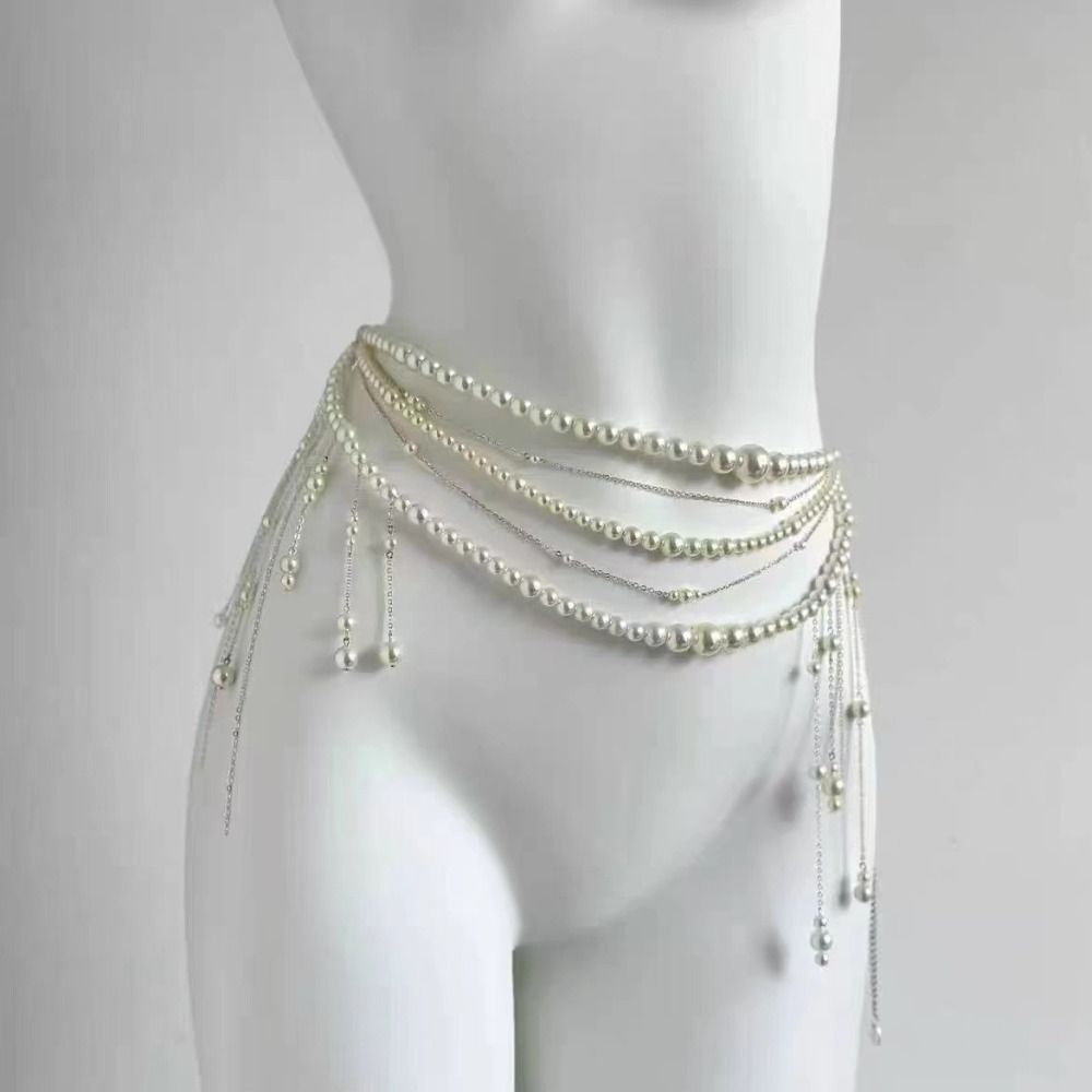 Fashion Elegant Pearl Waist Ch - Body Jewelry For Women recension och pris