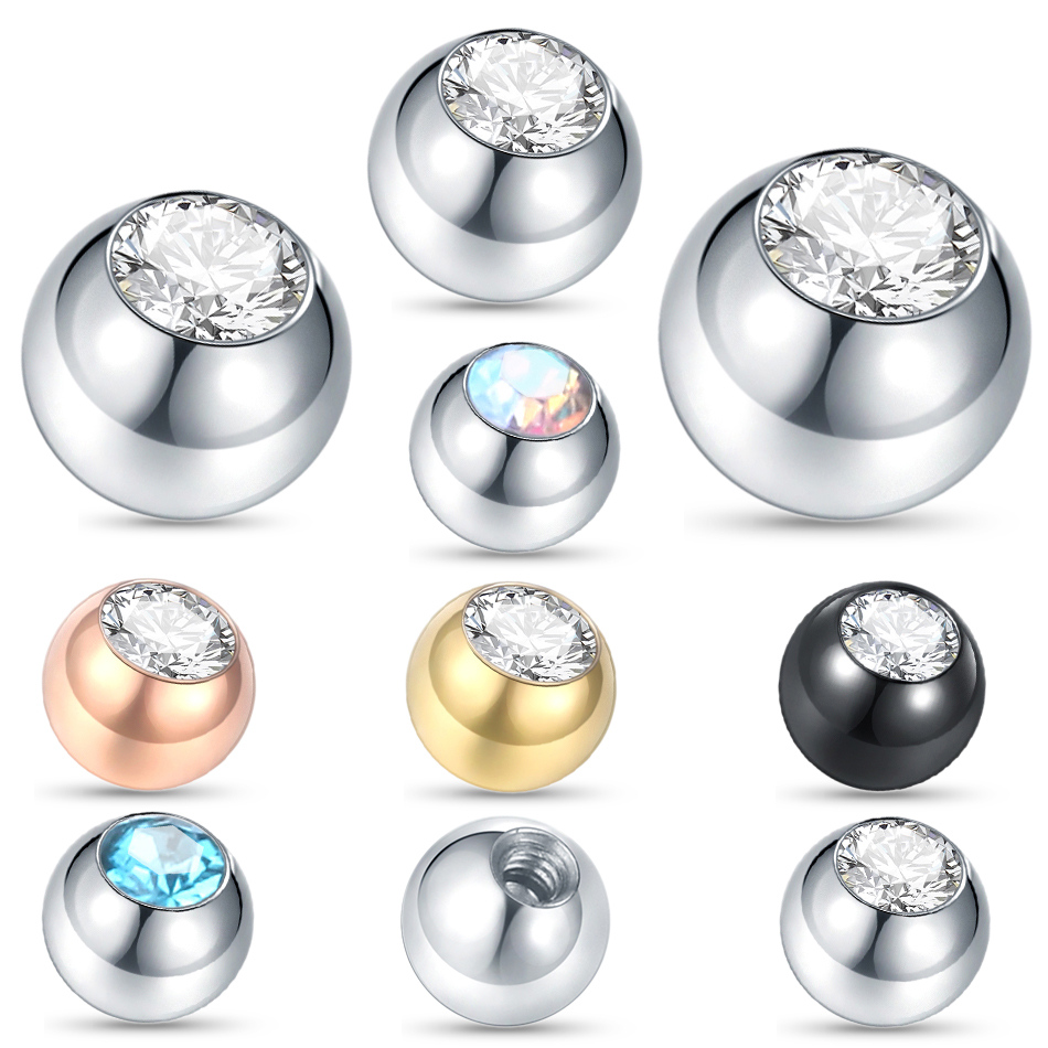 10PC Stainless Steel Screw Bal - Body Jewelry Replacement Ball recension och pris