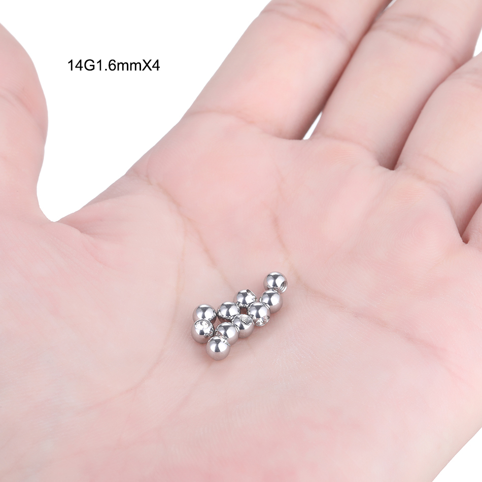 10PC Stainless Steel Screw Bal - Body Jewelry Replacement Ball recension och pris