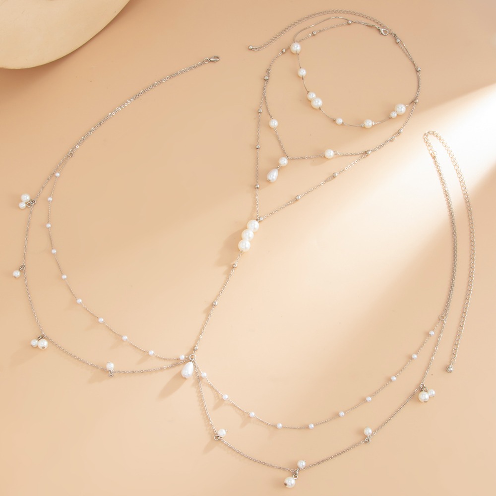 Multi Layer Imitation Pearl Ne - Body Jewelry For Women recension och pris