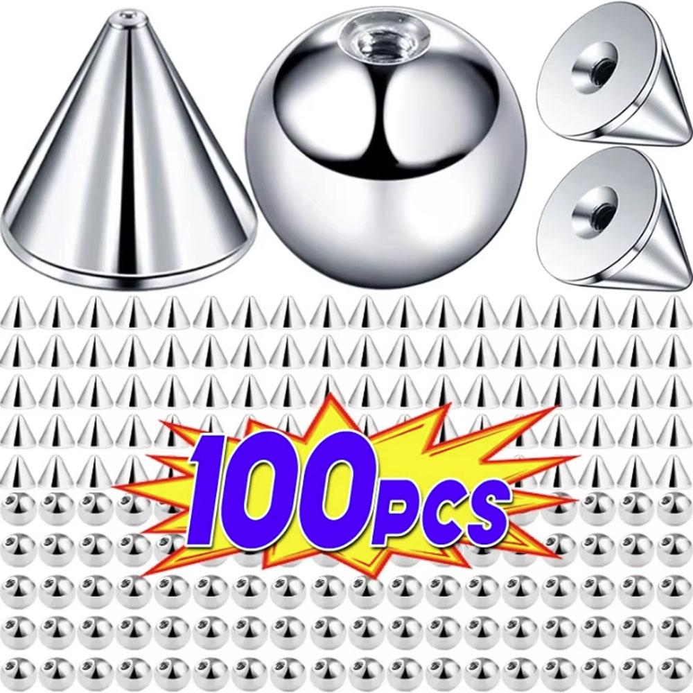 100pcs Set Stainless Steel Rep - Body Jewelry Replacement Ball recension och pris