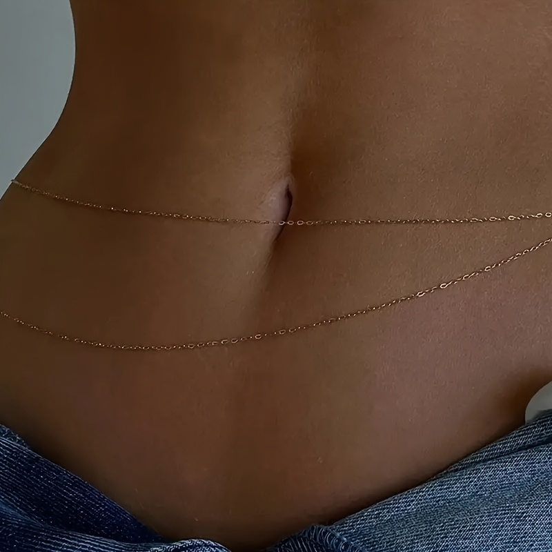 1Double-Layer Gold Metal Waist - Body Jewelry For Women recension och pris