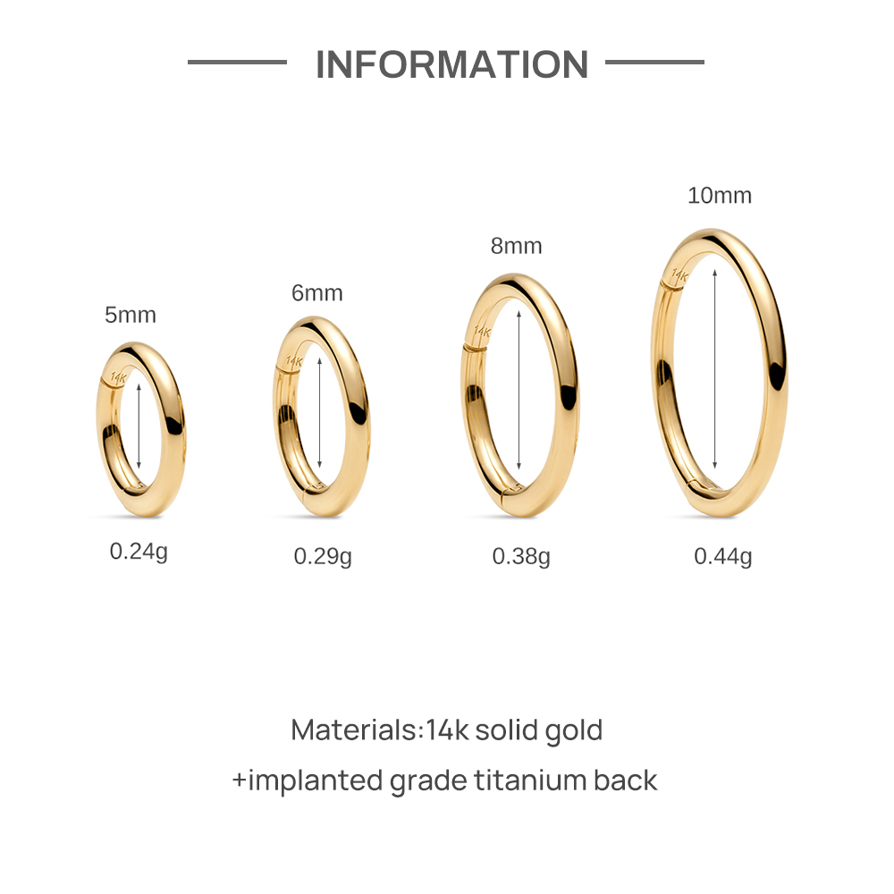 CANNER 1PC 14K Solid Gold 5/6/ - Body Jewelry Hypoallergenic recension och pris